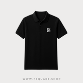 Classic Black Polo T-Shirt with Embroidered Logo