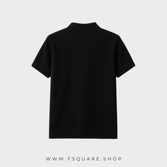 Classic Black Polo T-Shirt with Embroidered Logo