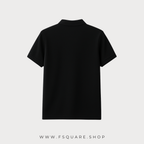 Classic Black Polo T-Shirt with Embroidered Logo