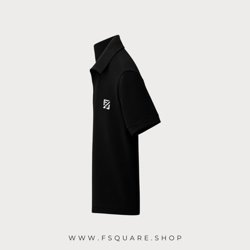 Classic Black Polo T-Shirt with Embroidered Logo