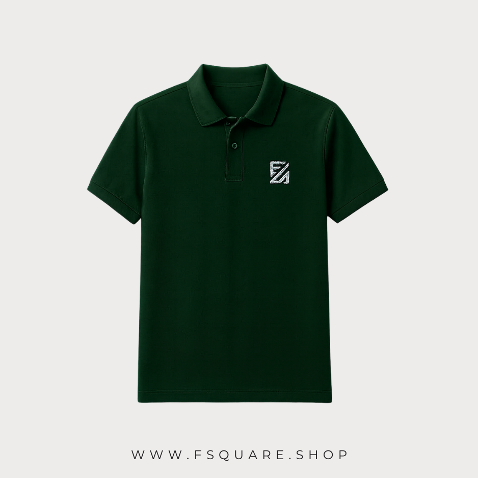 Classic Black Polo T-Shirt with Embroidered Logo