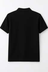 Classic Black Polo T-Shirt with Embroidered Logo