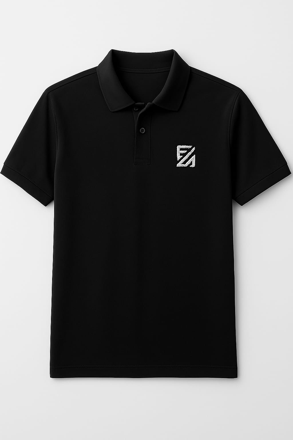 Classic Black Polo T-Shirt with Embroidered Logo