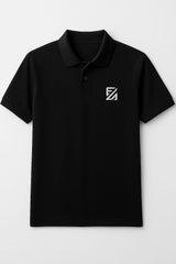 Classic Black Polo T-Shirt with Embroidered Logo